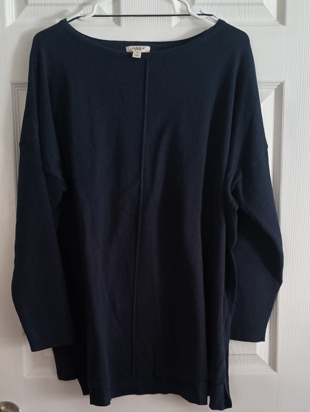Style & Co. Women's Navy Scoop Neck Relaxed Sweater Size 2X (b260)